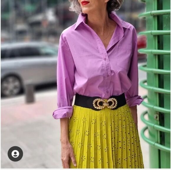 Zara open work embroidered pleated skirt - Picture 3 of 7